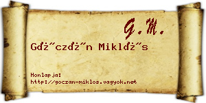 Góczán Miklós névjegykártya