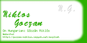 miklos goczan business card