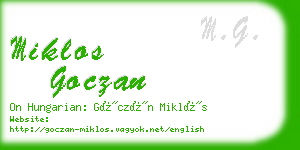 miklos goczan business card